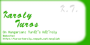 karoly turos business card